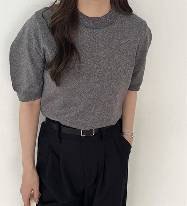 GeeRA（ジーラ）の「ラメパフスリーブニット（ニット・セーター）」｜詳細画像