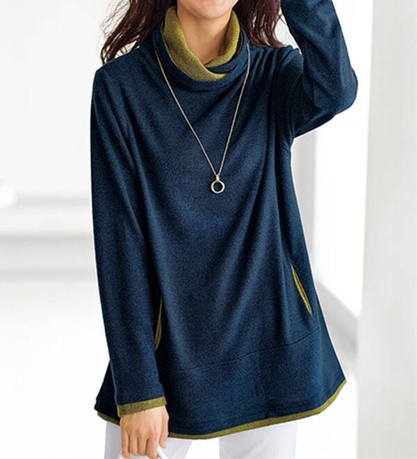 BELLUNA（ベルーナ）の「衿デザイン配色チュニック（チュニック）」｜詳細画像