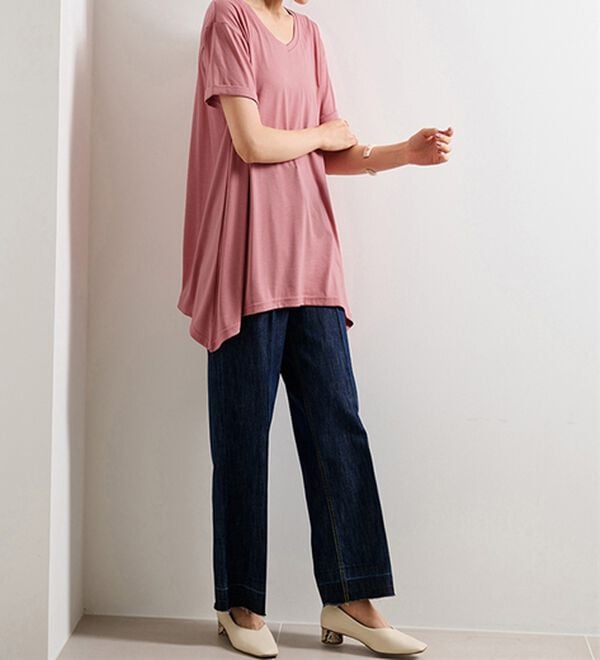 RANAN（ラナン）の「ひんやり！レディゆるシルエットＴシャツ（カットソー）」｜詳細画像