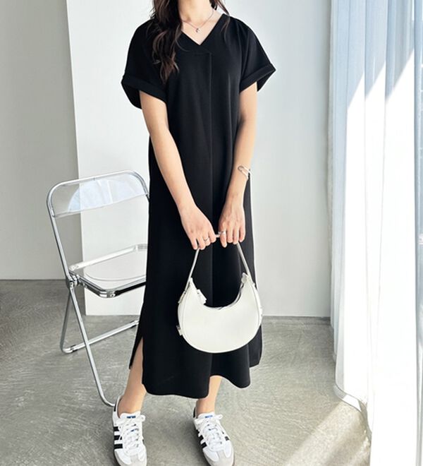 GeeRA（ジーラ）の「ひんやり快適！ジャカードスキッパーワンピ（カットソーワンピース）」｜詳細画像