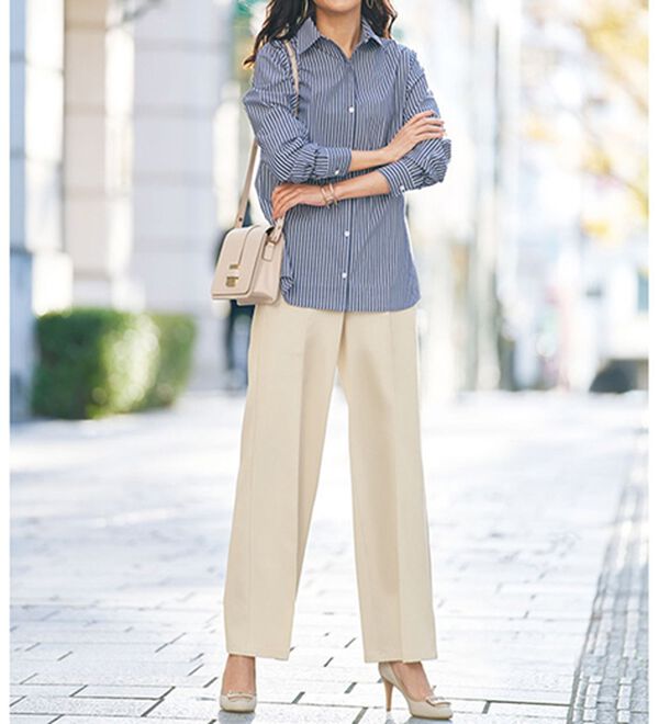 BELLUNA（ベルーナ）の「＜ＳＯＬＯＴＥＸ（Ｒ）＞ワイドパンツ（フルレングスパンツ）」｜詳細画像