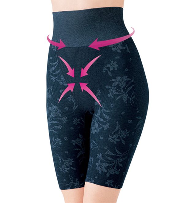 「【５色組】綿混ジャカードロングショーツガードル（ショーツ）」｜詳細画像