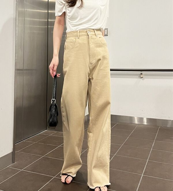 GeeRA（ジーラ）の「オリジナルパッチハイウエストデニム（ワイドパンツ・ガウチョ）」｜詳細画像