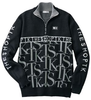 ザ ショップ ティーケー＞ロゴジャカードハーフジップニット