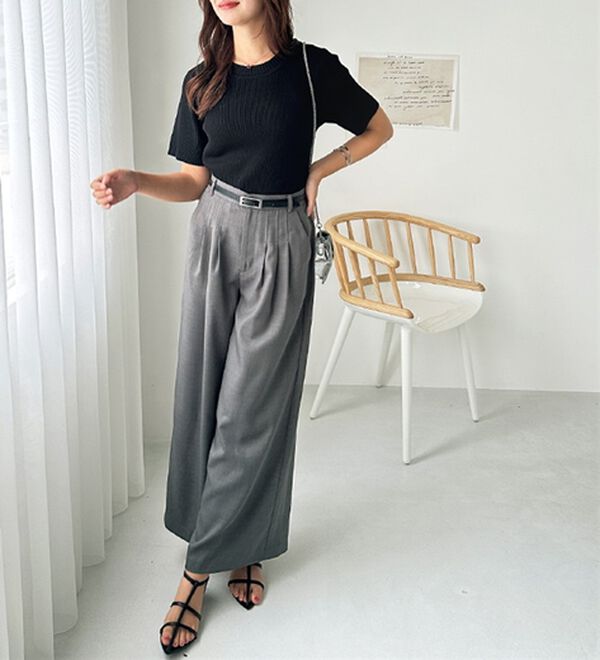 GeeRA（ジーラ）の「編地切替ニットトップス（ニット・セーター）」｜詳細画像