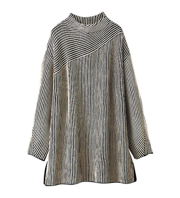 BELLUNA（ベルーナ）の「ストライプジャカード切替チュニック（チュニック）」｜詳細画像