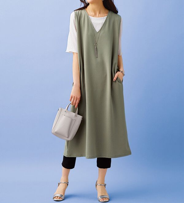 BELLUNA（ベルーナ）の「Ｖネックジャンパースカートアンサンブル（チュニック）」｜詳細画像