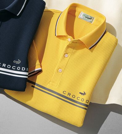 「＜クロコダイル＞さらっと快適ワッフルポロシャツ（メンズポロシャツ）」