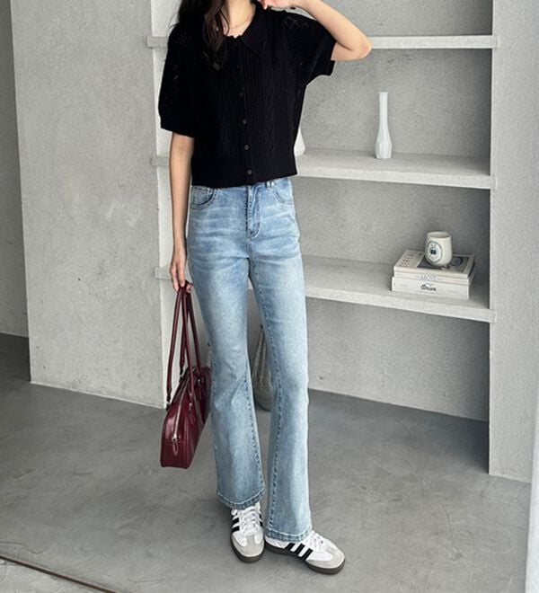 GeeRA（ジーラ）の「透かし編みポロ衿ニット（ニット・セーター）」｜詳細画像