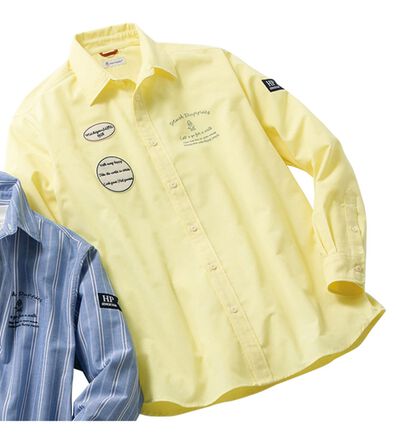 「＜ハッシュパピー＞ロゴデザインオックスフォードシャツ（メンズシャツ）」