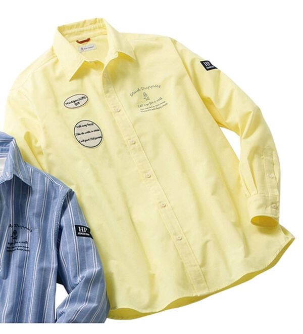 「＜ハッシュパピー＞ロゴデザインオックスフォードシャツ（メンズシャツ）」｜イエロー
