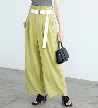 GeeRA（ジーラ）の「ベルト付ツイルパンツ（フルレングスパンツ）」