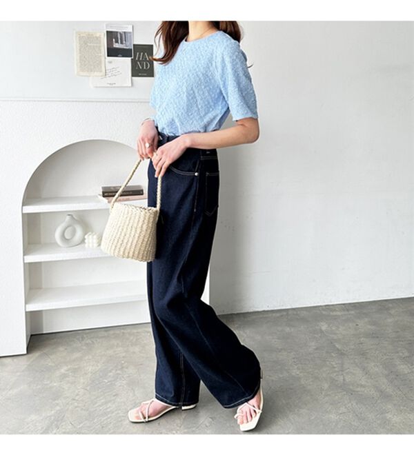 GeeRA（ジーラ）の「ふくれジャカードテクスチャーブラウス（ブラウス）」｜詳細画像