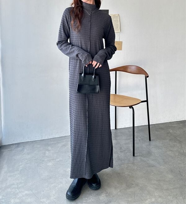 GeeRA（ジーラ）の「全骨格対応！ネックジャガードワンピ―ス（カットソーワンピース）」｜詳細画像
