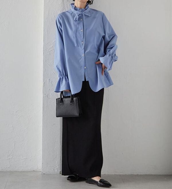 RANAN（ラナン）の「プチフリルリボン付きブラウス（ブラウス）」｜詳細画像