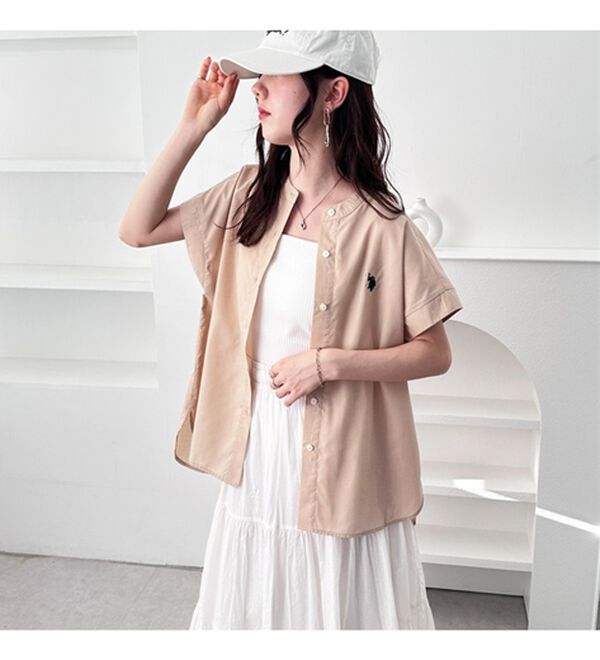GeeRA（ジーラ）の「【ＵＳ．ＰＯＬＯ．ＡＳＳＮ】フレンチスリーブシャツ（シャツ）」｜詳細画像