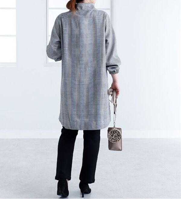 BELLUNA（ベルーナ）の「＜ｓｏｒａｆｕｋｕ＞衿デザインチェック柄ワンピース（その他ワンピース）」｜詳細画像