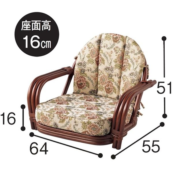 「高さ・色が選べる籐回転座椅子（椅子・チェア・スツール）」｜詳細画像