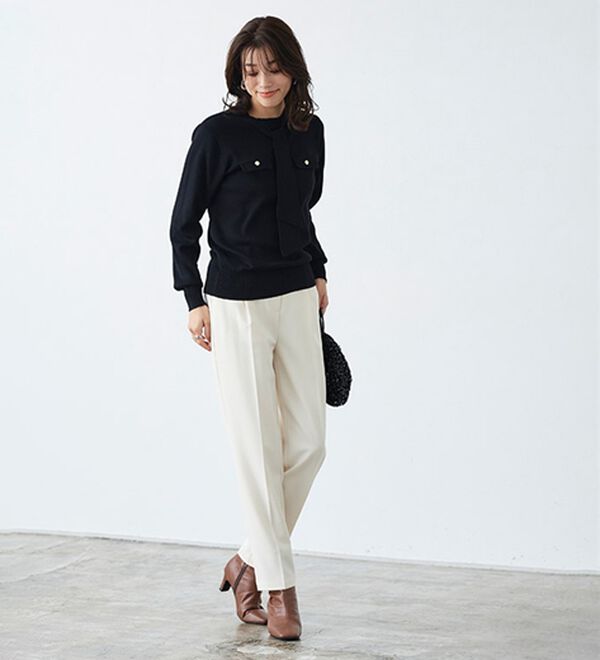 Pierrot（ピエロ）の「ボウタイポケットニット（ニット・セーター）」｜詳細画像