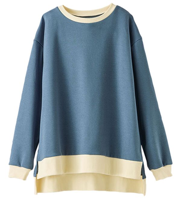 BELLUNA（ベルーナ）の「裏ファー配色切替スリット使いプルオーバー（カットソー）」｜詳細画像