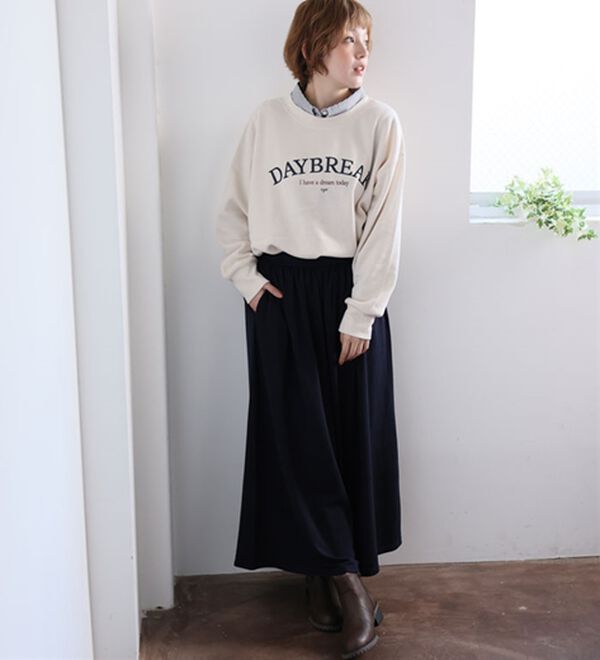 A HAPPY MARILYN（アハッピーマリリン）の「【大きいサイズ】【Ｌ～６Ｌ／選べる丈】【裏起毛】暖かいのに着ぶくれない！身長別で選べる温柔ワイドパンツ（ワイドパンツ・ガウチョ）」｜詳細画像