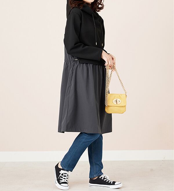 BELLUNA（ベルーナ）の「異素材切替ドロスト使いワンピース（その他ワンピース）」｜詳細画像