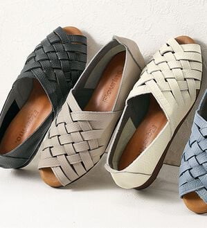 「フィグリーノ　やわらかレザーメッシュサンダル（サンダル・ミュール）」｜詳細画像