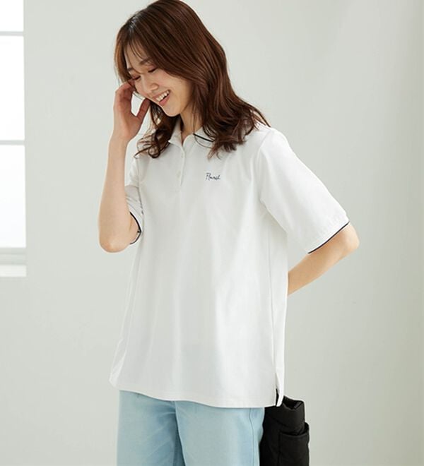 BELLUNA（ベルーナ）の「多機能付配色刺しゅうポロシャツ（カットソー）」｜詳細画像