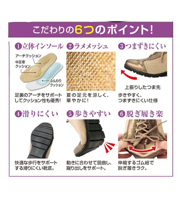 ルフラン（ルフラン）の「時見さんのスッと履ける５Ｅお出掛けデザインスニーカー（スニーカー）」｜詳細画像