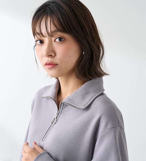あったかキレイ！大人のハーフジップチュニック - ベルーナ【公式】