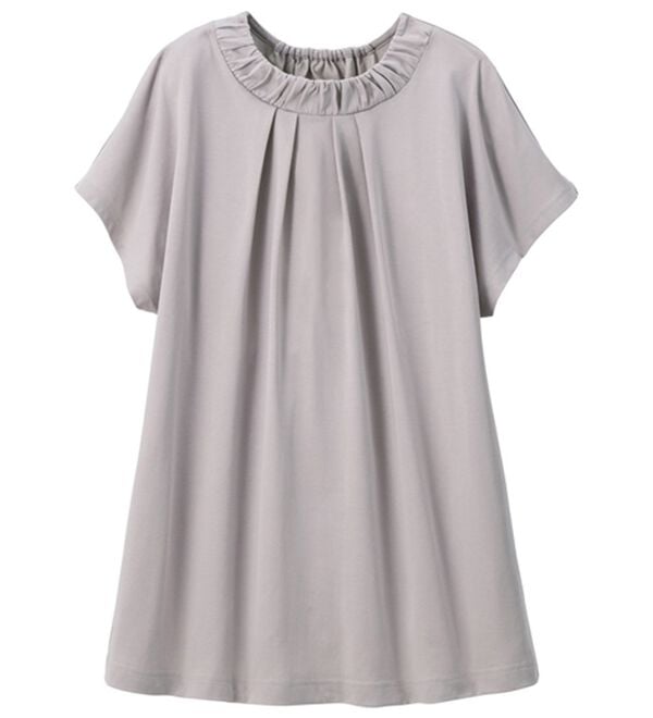 ルフラン（ルフラン）の「涼しくてブラウス見え！プルオーバー（カットソー）」｜フレンチ袖 ペールグレー