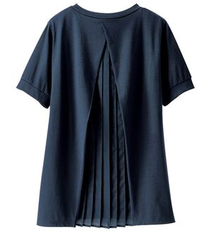 BELLUNA（ベルーナ）の「バックプリーツデザインチュニック（チュニック）」｜ネイビー