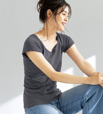 LAVIENNE（ラヴィエンヌ）の「【吸汗速乾】お肌に優しいオーガニックコットンフレンチ（肌着・インナーウェア）」