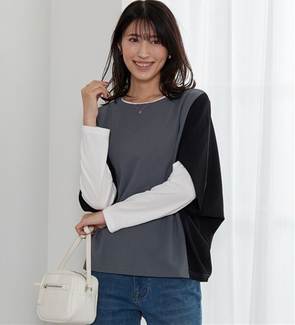 BELLUNA（ベルーナ）の「体型カバー！ポンチョプルオーバー（カットソー）」｜詳細画像