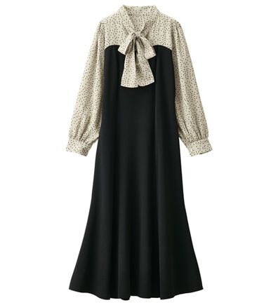 RANAN（ラナン）の「ボウタイデザインドッキングワンピース（ドッキングワンピース）」