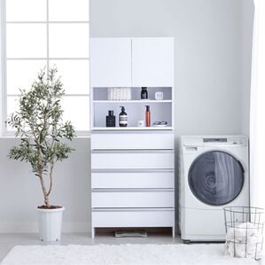 iellio（イエリオ）の「お買得薄型ランドリー収納庫＜ランドリーチェスト　サニタリー収納　サニタリーチェスト　薄型収納＞（ランドリーラック・収納）」｜ハイタイプ