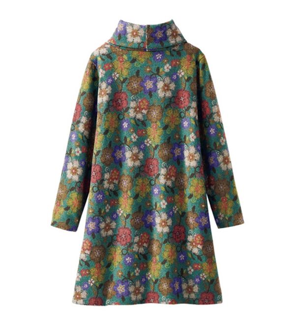 BELLUNA（ベルーナ）の「起毛素材花柄プリントチュニック（チュニックワンピース）」｜詳細画像