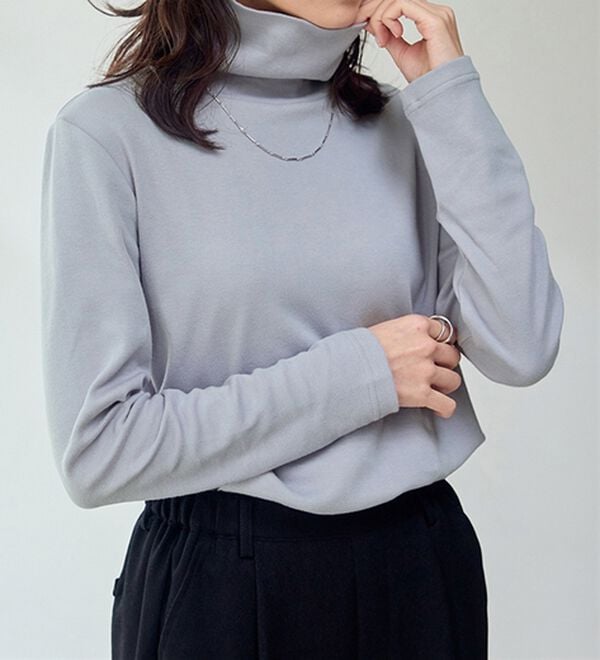 BELLUNA（ベルーナ）の「【選べる衿】肌に優しい綿１００％暖か発熱素材プルオーバー＜ベルホット　コットン＞（カットソー）」｜詳細画像