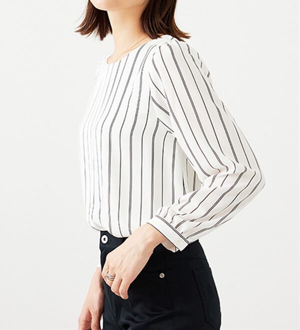 BELLUNA（ベルーナ）の「ジョーゼット素材裾ティアードブラウス（ブラウス）」｜詳細画像