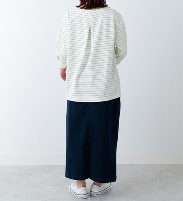 BELLUNA（ベルーナ）の「リップルボーダー袖タックプルオーバー（カットソー）」｜詳細画像