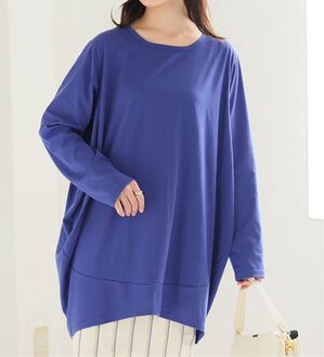 A HAPPY MARILYN（アハッピーマリリン）の「【Ｍ～８Ｌ】選べる袖！コク－ンシルエットチュニック（チュニック）」｜ブルー