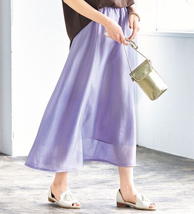 VINNO（ヴィノ）の「シャイニーローンマキシスカート（ロングスカート）」