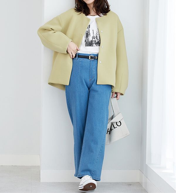 BELLUNA（ベルーナ）の「きれい見えとろみ素材コクーンコート（ハーフコート）」｜詳細画像