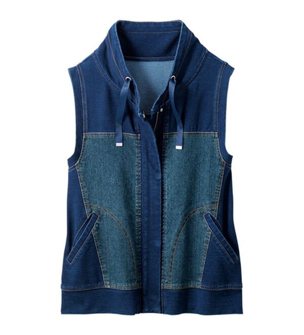 ルフラン（ルフラン）の「デニム切替ベスト（ベスト）」｜詳細画像