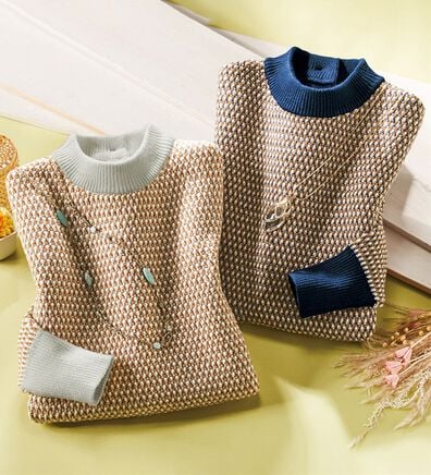 ルフラン（ルフラン）の「【２色組】バックボタン使いジャカードセーター＜ミルネ＞（ニット・セーター）」