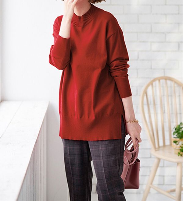 BELLUNA（ベルーナ）の「もちもち素材ハイネックニットプルオーバー（ニット・セーター）」｜詳細画像