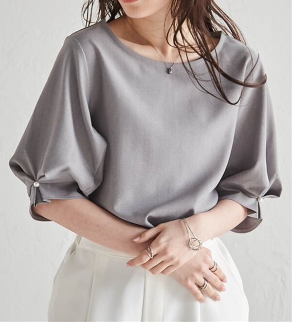 RANAN（ラナン）の「【ひんやり】袖タックデザインきれい見えブラウス（ブラウス）」｜詳細画像