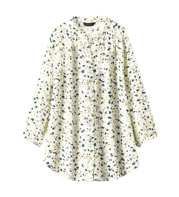 BELLUNA（ベルーナ）の「ギャザー使いレーヨンプリントブラウス（ブラウス）」｜詳細画像