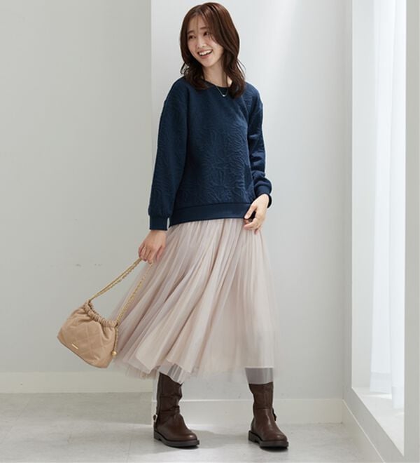 BELLUNA（ベルーナ）の「花柄ふくれジャカード素材プルオーバー（カットソー）」｜詳細画像