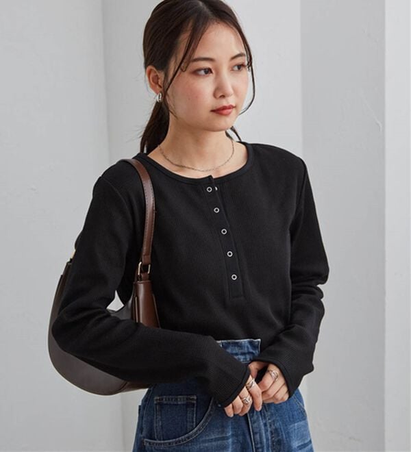 RANAN（ラナン）の「ヘンリーネックワッフルロンＴ（カットソー）」｜詳細画像